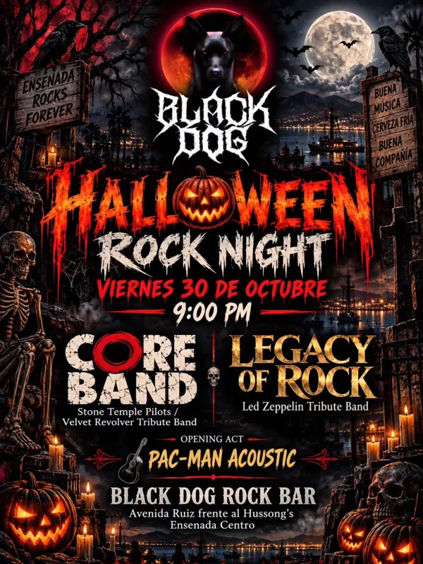 Flyer de Black Dog Halloween Rock Night