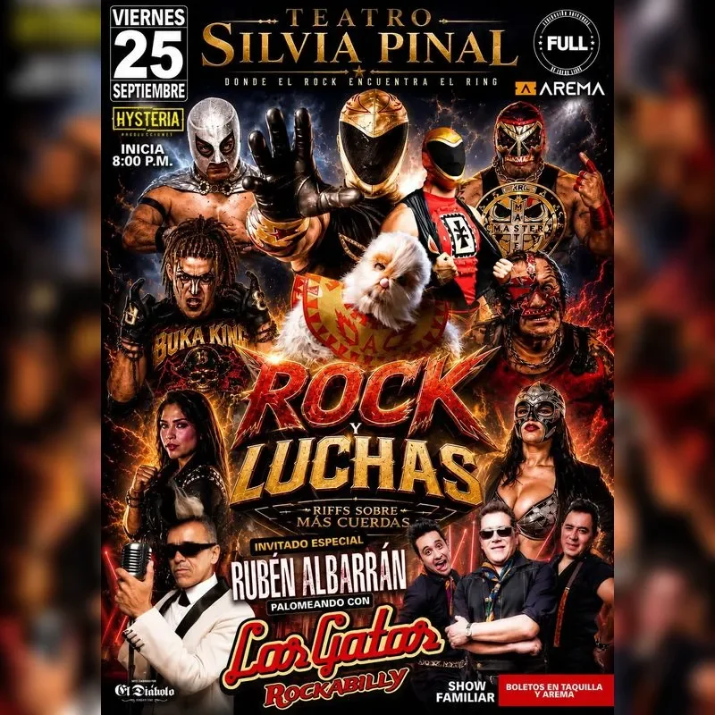 Flyer de Rock y Luchas en CDMX