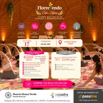 Flyer de Floreciendo entre Mujeres