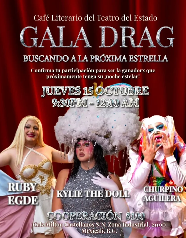 Flyer de Gala Drag: Buscando a la Próxima Estrella
