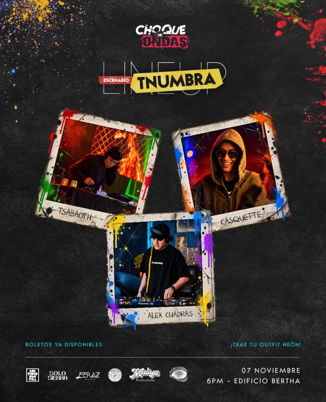 Flyer de Choque de Ondas - Escenario Tnumbra