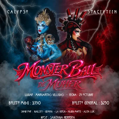 Flyer de MONSTER BALL CON CALYPSO & STACEY TEEN