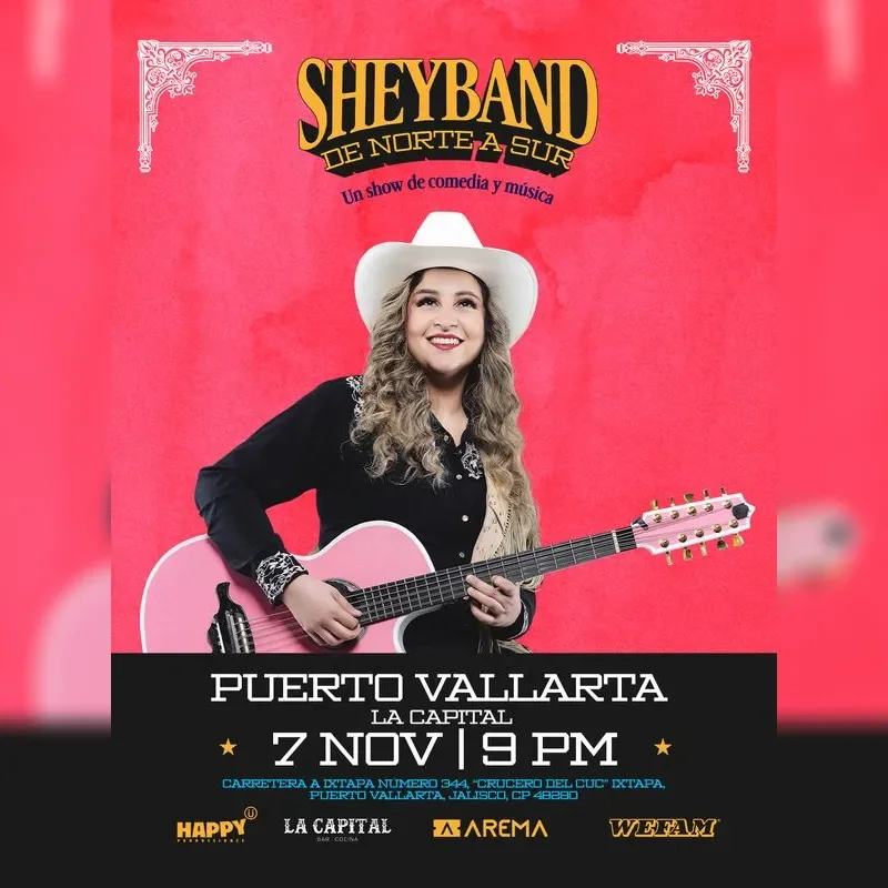 Flyer de Shey Band de Norte a Sur en Vallarta