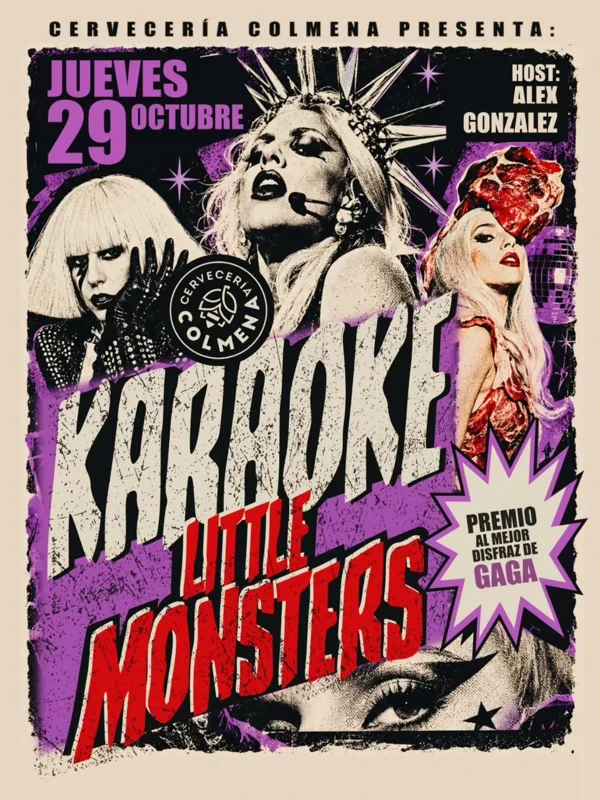 Flyer de Karaoke Little Monsters - Lady Gaga Night
