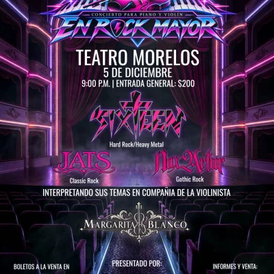 Flyer de Concierto para Piano y Violin: EN ROCK MAYOR