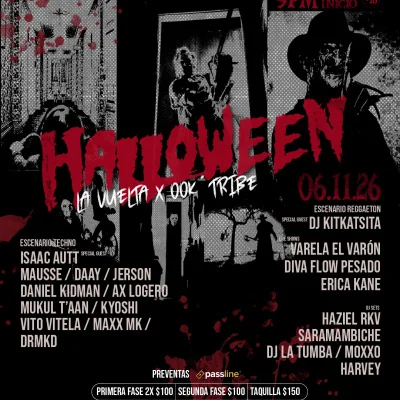 Flyer de Halloween: La Vuelta X Ook Tribe