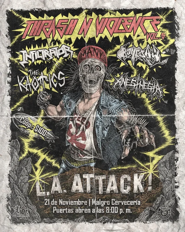 Flyer de THRASH N VIOLENCE VOL.5 L.A ATTACK
