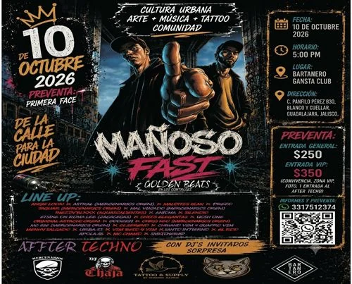 Flyer de Mañoso fast & golden beats