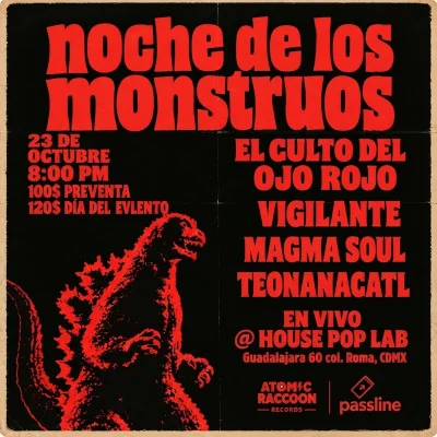Flyer de Noche de los monstruos