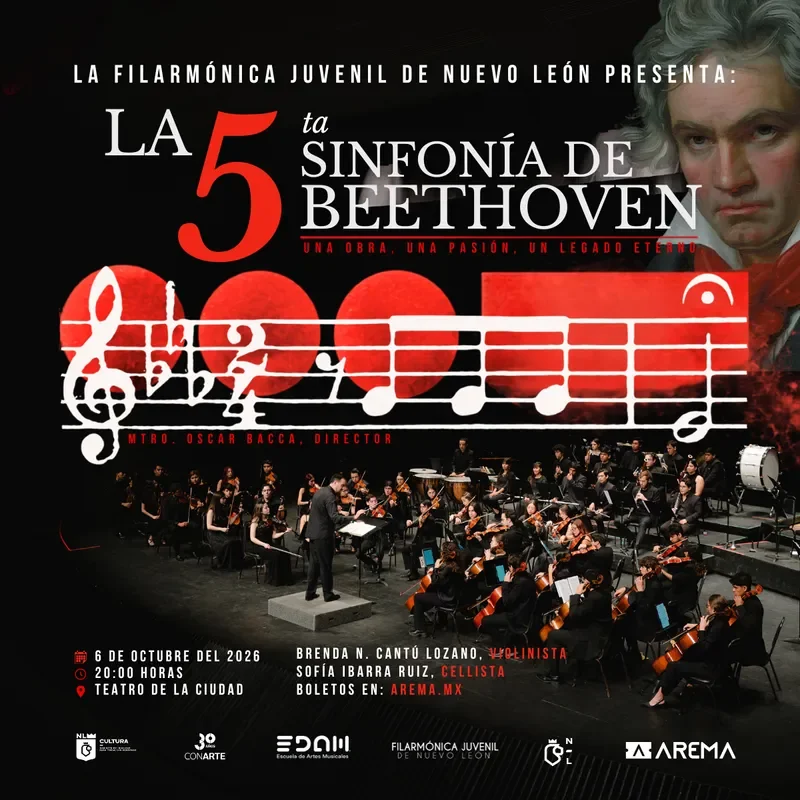 Flyer de La 5ta Sinfonía de Beethoven