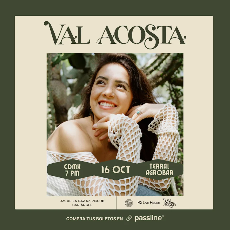 Flyer de Val Acosta en vivo