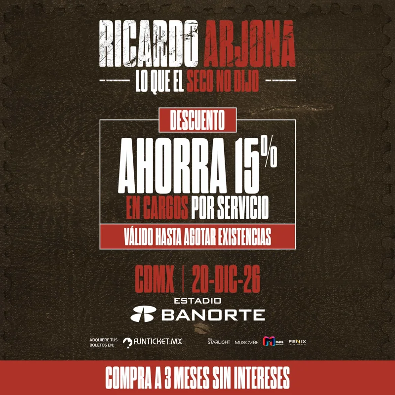 Flyer de Ricardo Arjona - Lo que el Seco no dijo