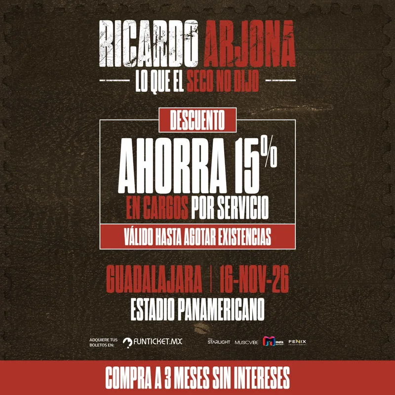 Flyer de Ricardo Arjona - Lo que el Seco no dijo