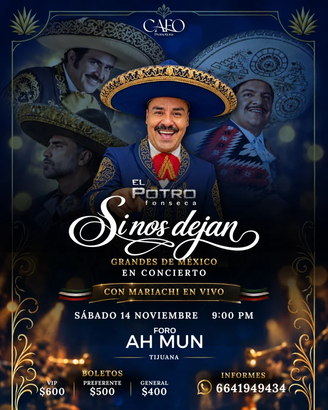 Flyer de El Patro Fonseca - Sinos dejan - Grandes de México en Concierto