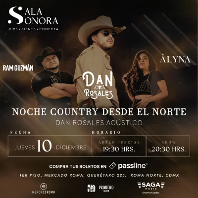 Flyer de Noche country desde el Norte !! Dan Rosales Acústico