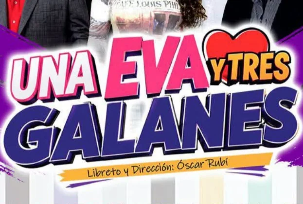 Flyer de Una Eva y tres galanes