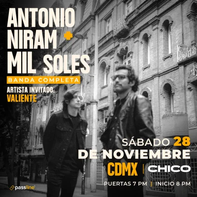 Flyer de Antonio Niram & Mil Soles en vivo