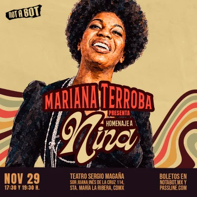 Flyer de Homenaje a Nina Simone por Mariana Terroba