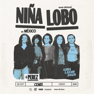 Flyer de NIÑA LOBO (UY) + PÉREZ (AR) 
