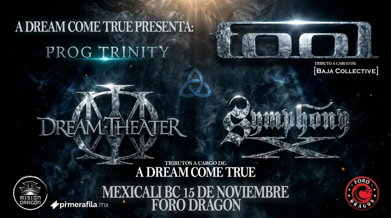Flyer de Prog Trinity - Tool, Dream Theater & Symphony X