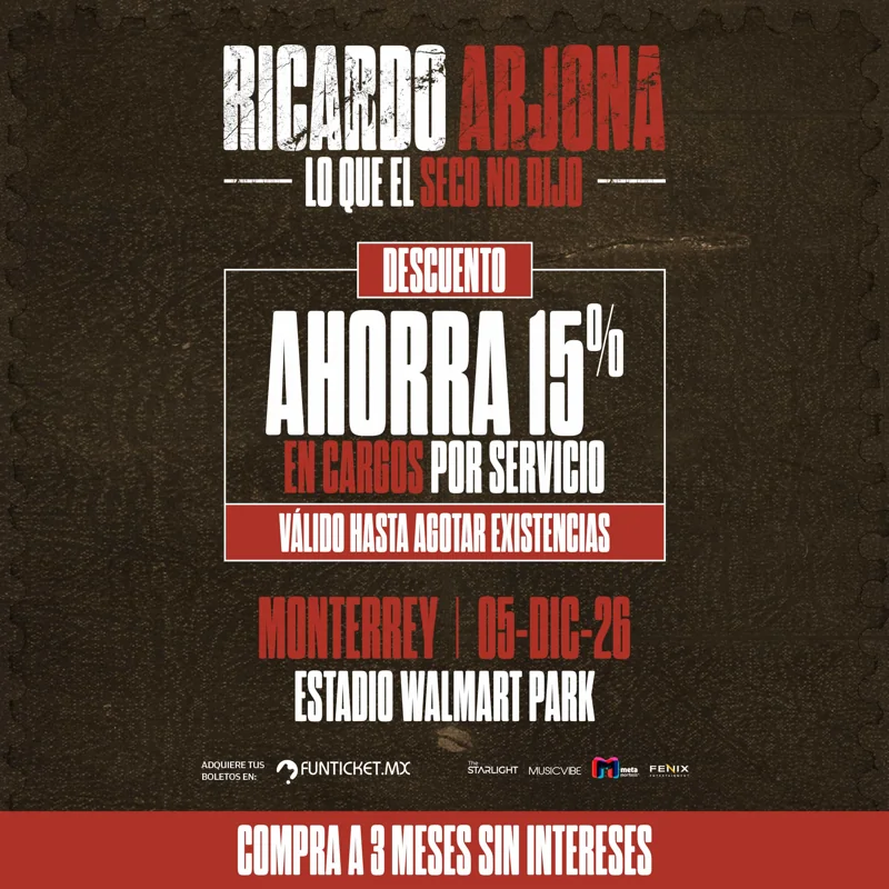 Flyer de Ricardo Arjona - Lo que el Seco no dijo