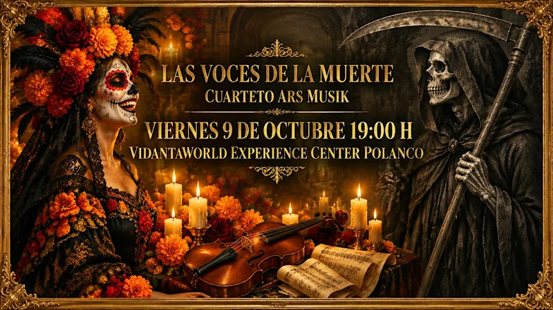 Flyer de Las Voces de la Muerte - Polanco - Cuarteto Ars Musik