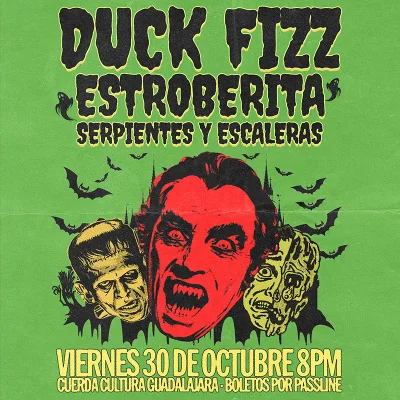 Flyer de Halloween x Duck Fizz