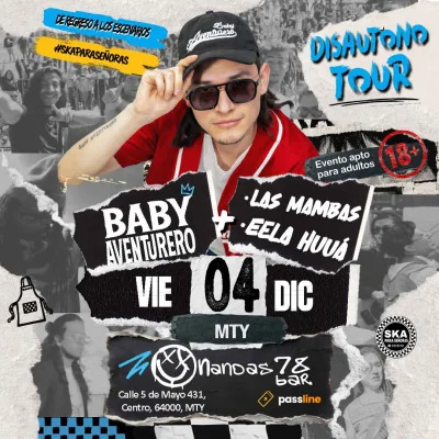 Flyer de Baby Aventurero Disautono Tour
