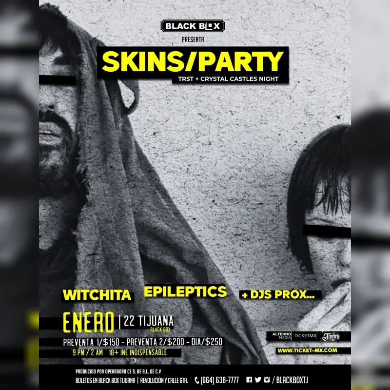 Flyer de SKINS/PARTY 