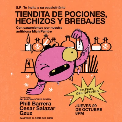 Flyer de Tiendita de Pociones, Hechizos y Brebajes