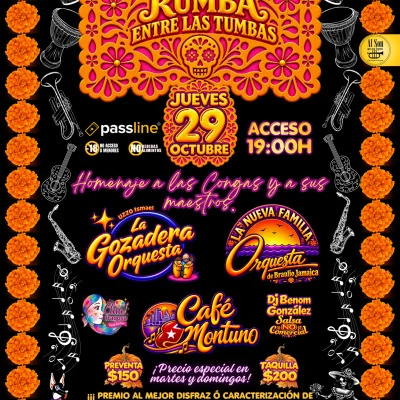 Flyer de RUMBA ENTRE LAS TUMBAS