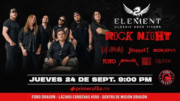 Flyer de Element - Rock Nigth