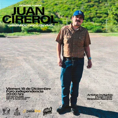 Flyer de Juan Cirerol - Grabando Disco en Vivo