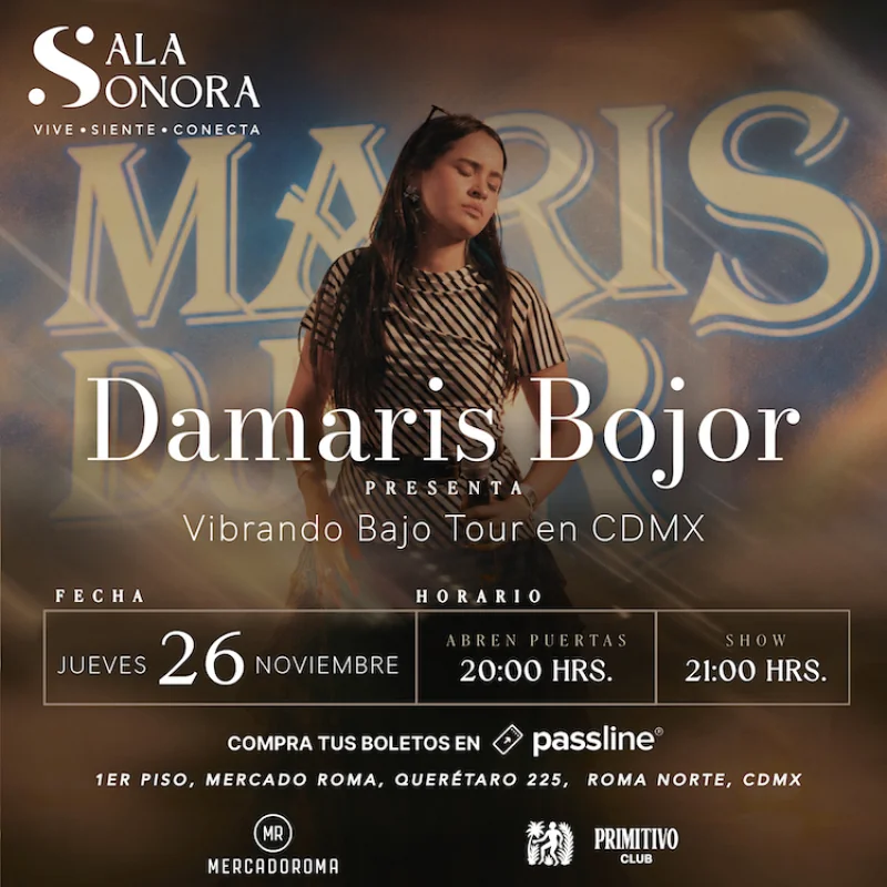 Flyer de Damaris Bojor presenta Vibrando Bajo