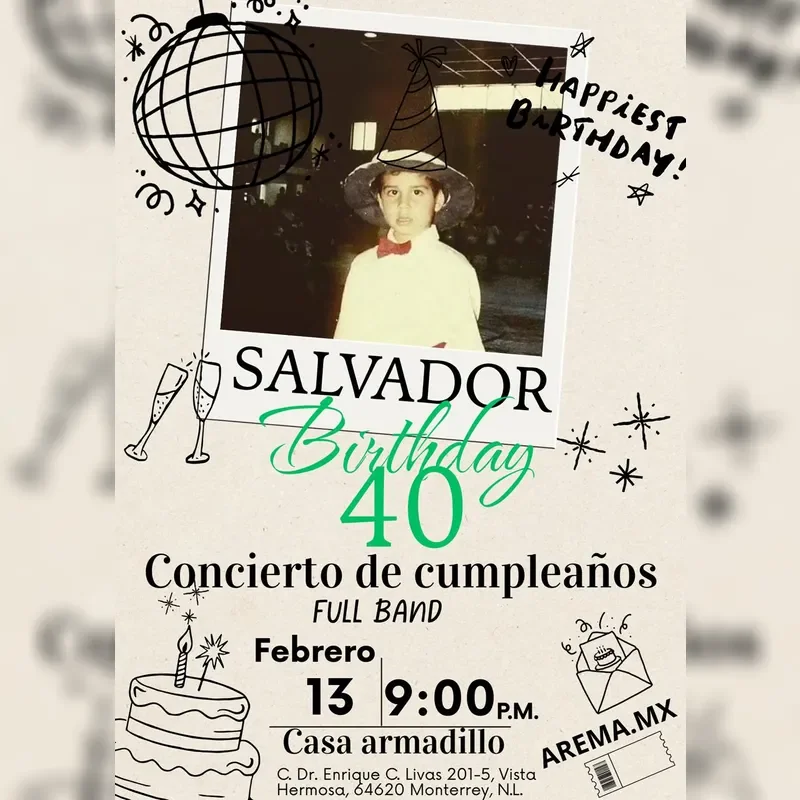 Flyer de Salvador Birthday 40 