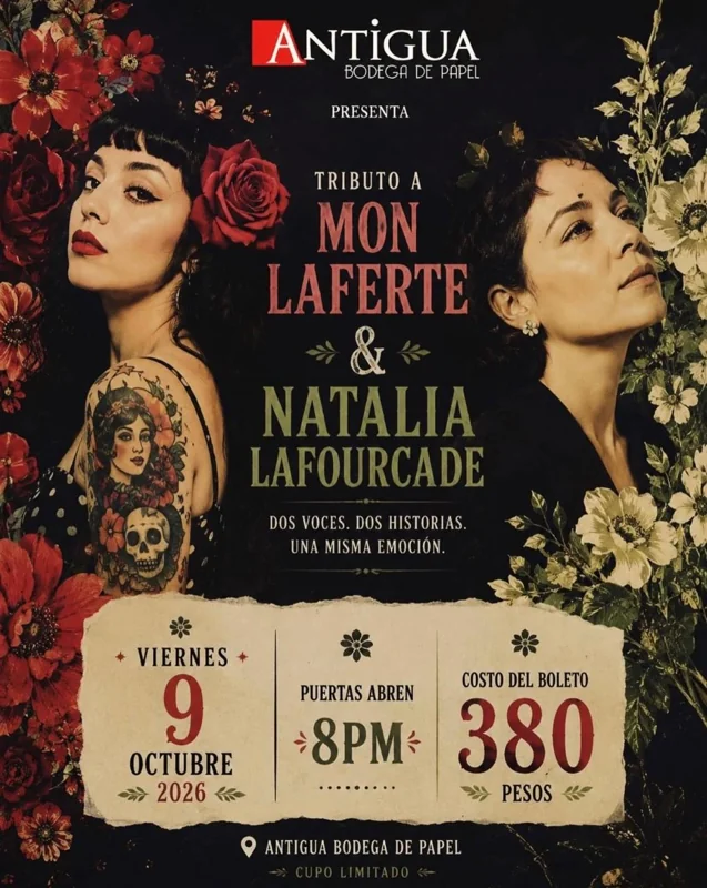 Flyer de Tributo a Mon Laferte y Natalia Lafourcade 