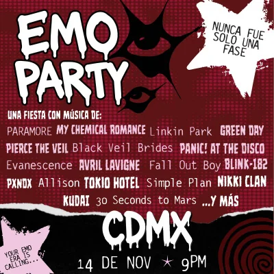 Flyer de EMO PARTY