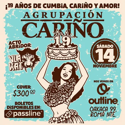 Flyer de Agrupación Cariño 19 Aniversario