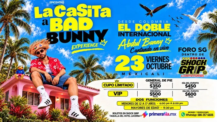 Flyer de La Casita a Bad Bunny Experience 