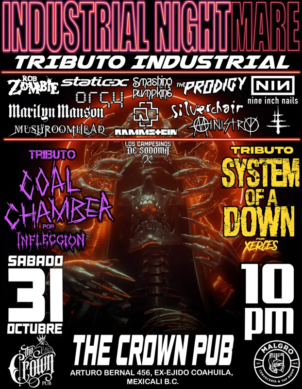 Flyer de Industrial Nightmare - Tributo Industrial