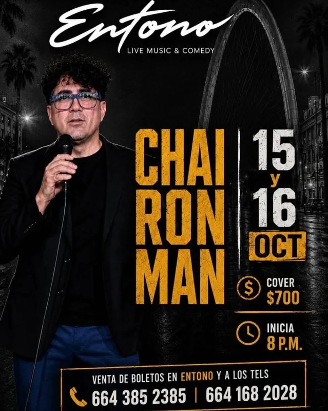 Flyer de Chaironman en Tijuana 2026: dos noches de stand-up