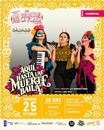 Flyer de Aquí, hasta la muerte baila.