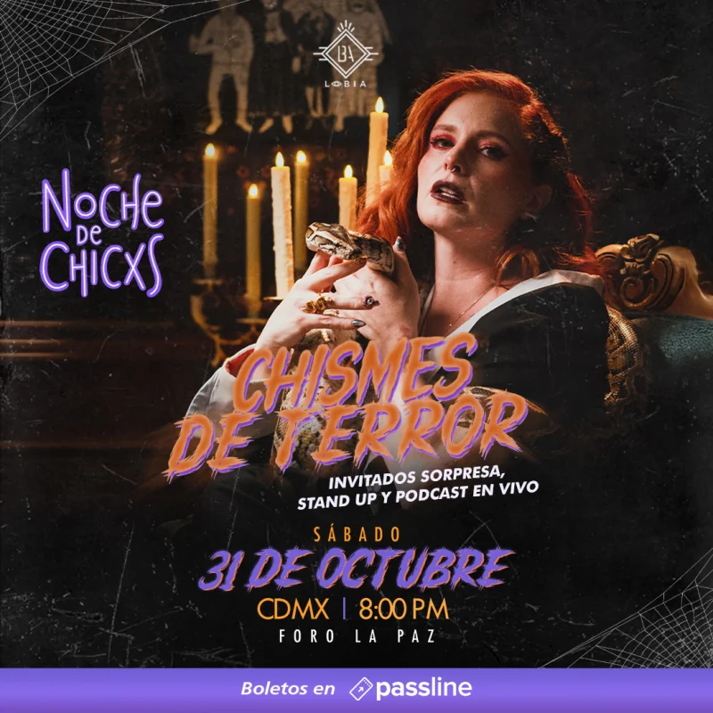 Flyer de Noche de Chicxs “Chismes de Terror” en CDMX