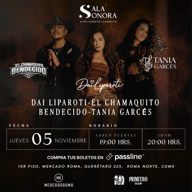 Flyer de Dai Liparoti -El Chamaquito Bendecido- Tania Garcés