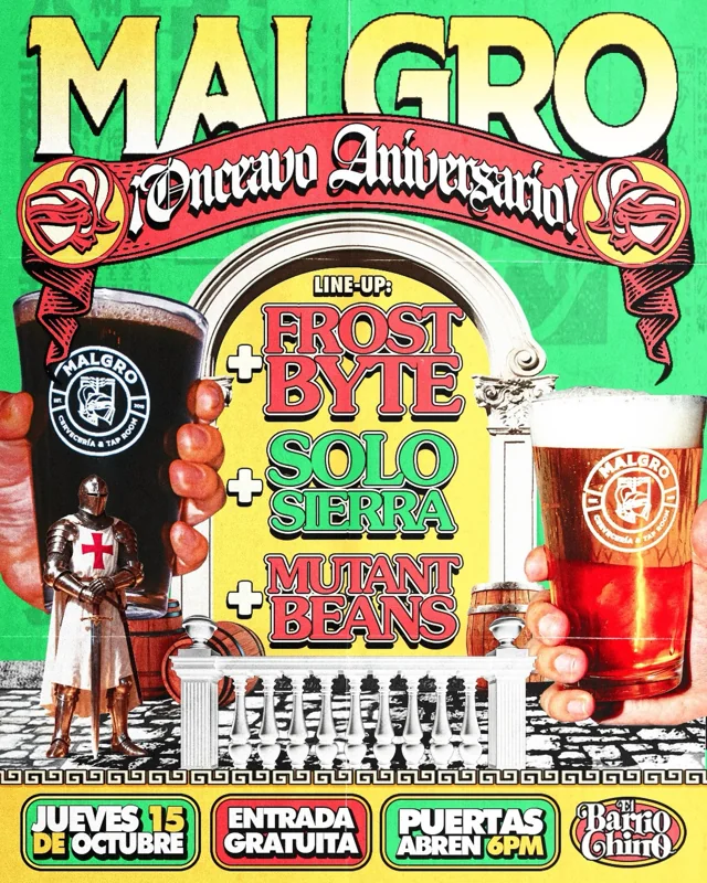 Flyer de Malgro 11º Aniversario - Noche 1