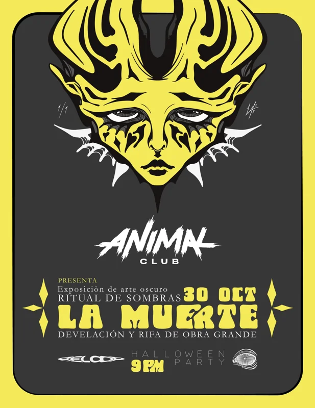Flyer de La Muerte Rifa - Ritual de Sombras