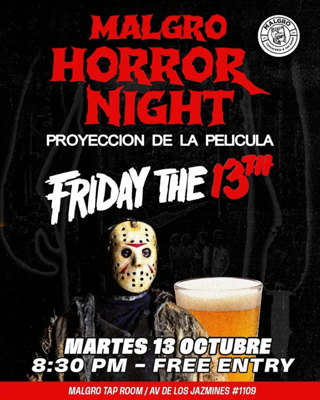 Flyer de Malgro Horror Night - Friday the 13th
