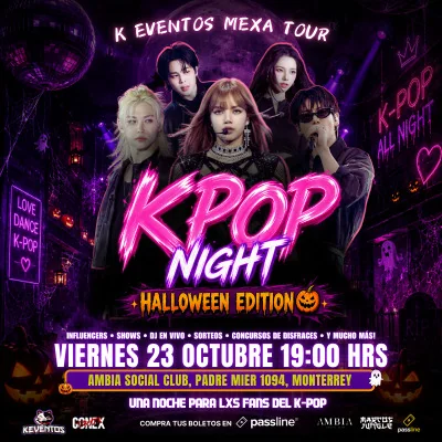 Flyer de K Eventos Mexa Tour – K-Pop Night: Halloween Edition 👻