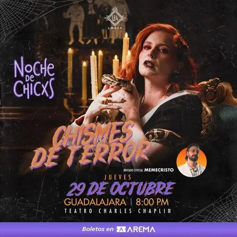 Flyer de Noche de chicxs "Chismes de terror" 