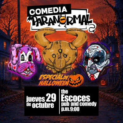 Flyer de Comedia Paranormal Especial Halloween 🎃
